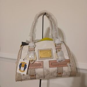 Miss Tina Cream and Tan Satchel